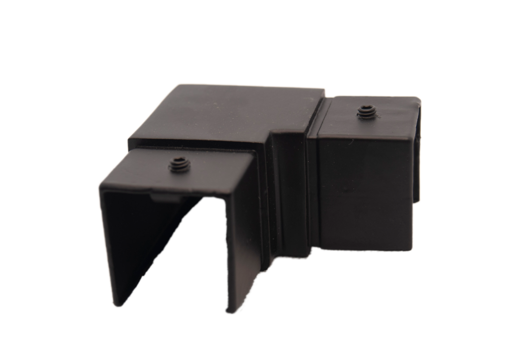 Attache de coin acier inoxydable peint noir pour rampe (RAC-100N)