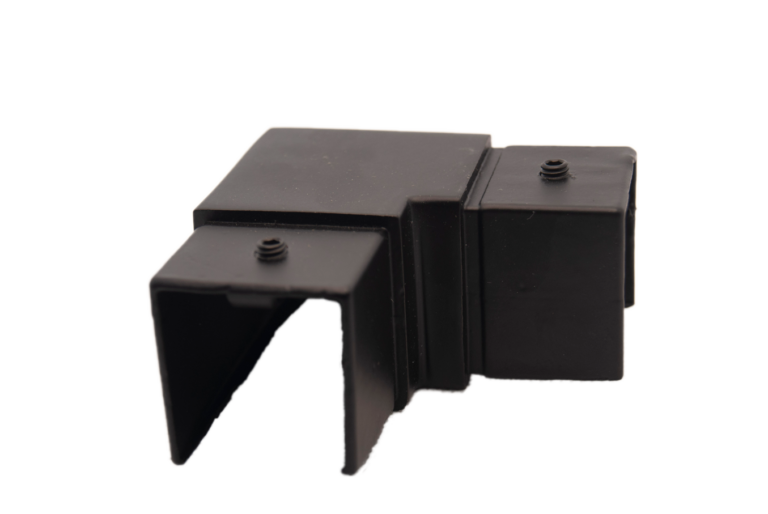 Attache de coin acier inoxydable peint noir pour rampe (RAC-100N)