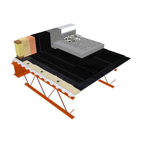 SOPRA-XPS système inversé (platelage d'acier)